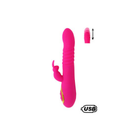 TWIST 2 Rose, Vibromasseur Rabbit "va-et-vient" USB en silicone médical, doté de 18 modes de stimulation 
